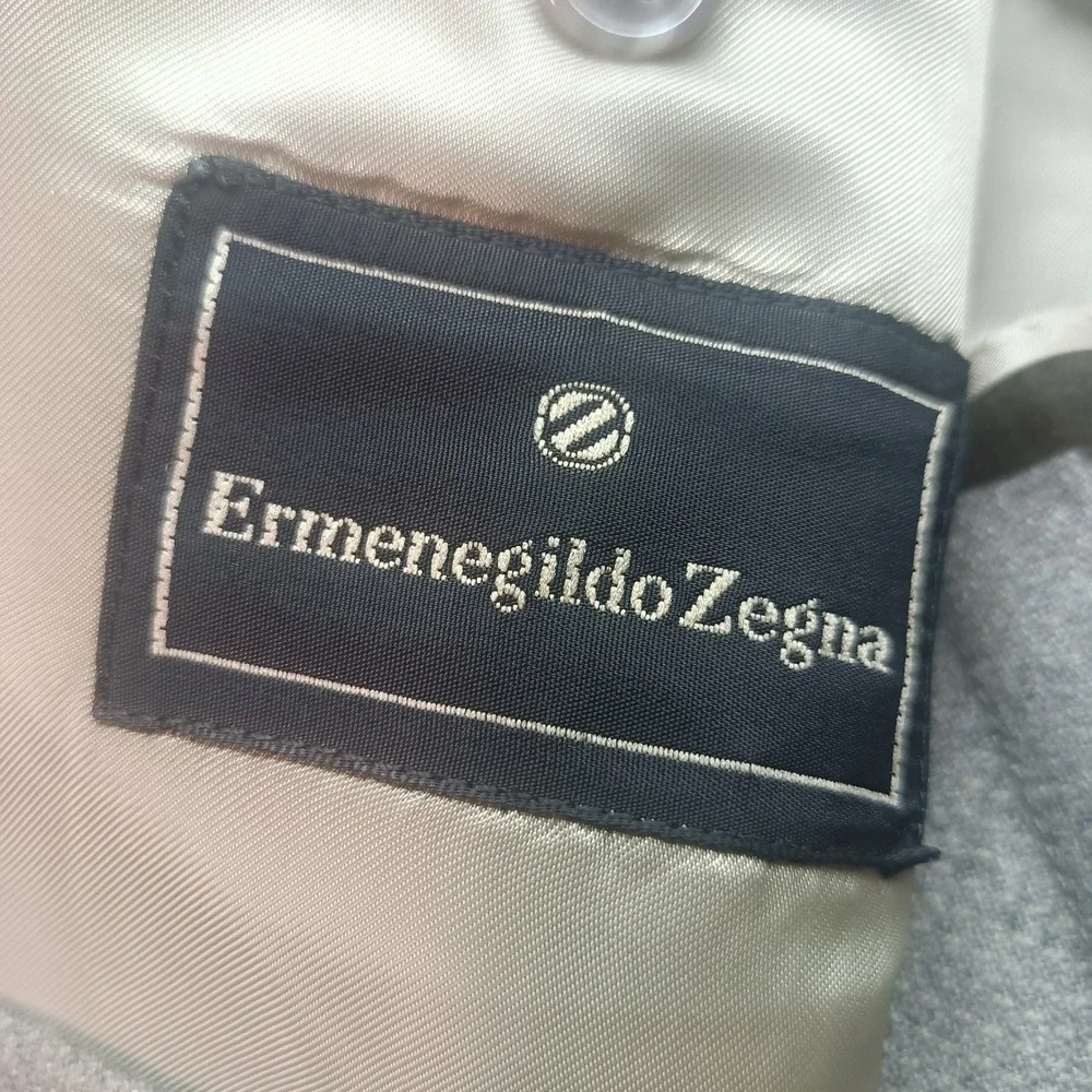 Ermenegildo Zegna Silk Cashmere Sport‎ Coat Mens 44L Light Grey Blazer Luxury